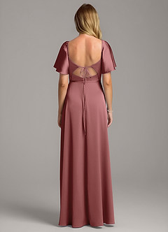 Azazie Chloe Bridesmaid Dresses Amethyst A-Line Sweetheart Neckline Stretch Satin Dress image3