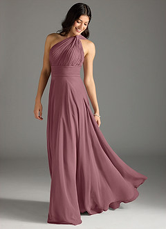 Azazie Charlize Bridesmaid Dresses Amethyst A-Line One Shoulder Chiffon Dress image1