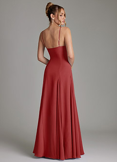 Azazie Imani Bridesmaid Dresses Rust A-Line Sweetheart Neckline Chiffon Dress image2