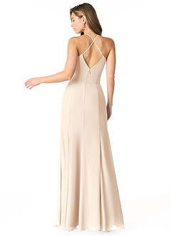 Azazie Carolina Final Sale White Alabaster Mermaid Ruched Chiffon Dress image2