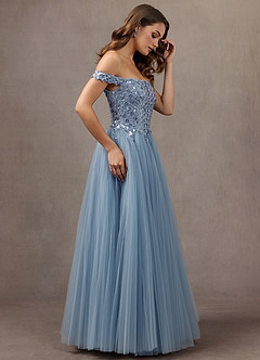 Ariella Powder Blue Shimmer Maxi Dress image5