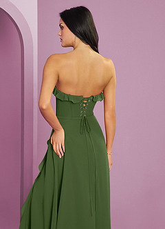 Barbie ♥ Azazie Bridesmaid Dresses Olive A-Line Sweetheart Neckline Chiffon Dress image7