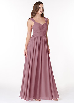 Azazie Zapheira Bridesmaid Dresses Vintage Mauve A-Line Ruched Chiffon Dress image4