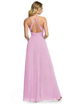 Azazie Davis Abiti da Damigella Abito A-Line in Chiffon con Scollo a V Rosa Confetto image5