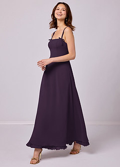 Barbie ♥ Azazie Bridesmaid Dresses Plum A-Line Pleated Chiffon Dress image4