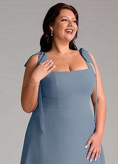 Azazie Debra Robes de demoiselle d'honneur Robe Trapèze Convertible en Mousseline de soie avec poches Violet Crépusculaire image13
