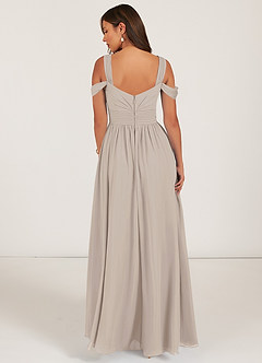 Azazie Lianne Bridesmaid Dresses A-Line Off the Shoulder Chiffon Floor-Length Dress image4