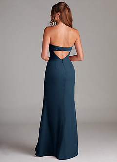 Azazie Leonis Bridesmaid Dresses Dark Navy Sheath Strapless Chiffon Convertible Dress image5