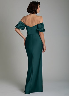 Azazie Lea Bridesmaid Dresses Pine Mermaid Off the Shoulder Stretch Satin Convertible Dress image6