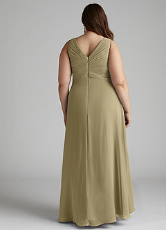 Azazie Flora Bridesmaid Dresses Moss Green A-Line Pleated Chiffon Dress image13