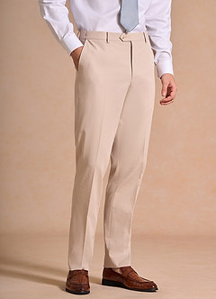 front Carter Solbränna Dressbyxor i bomulls- och linneblandning