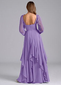 Azazie Karan Bridesmaid Dresses Tahiti A-Line Long Sleeve Chiffon Dress image2
