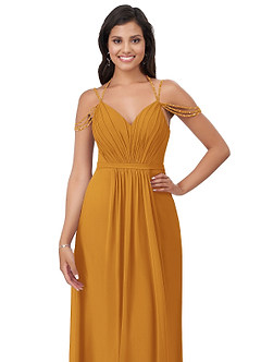 azazie gold dresses