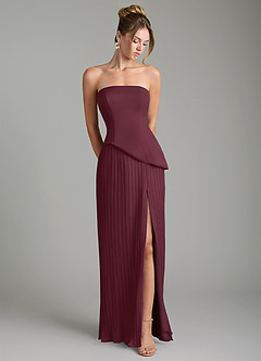Azazie Tierney Bridesmaid Dresses Cabernet A-Line Strapless Chiffon Convertible Dress image4