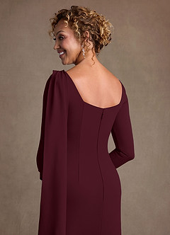 Azazie Merian Suknie dla Matki Panny Młodej Kolumna Pofałdowany Rozciągliwy Krep Długość do kolan Sukienka image6