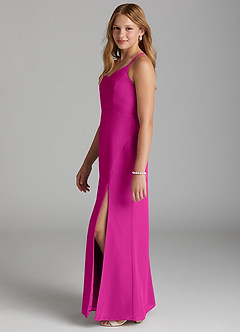 Azazie Becca Junior Fuchsia Mermaid Chiffon Dress image6