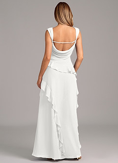 Azazie Sloane Bridesmaid Dresses White A-Line Sweetheart Neckline Chiffon Dress image2