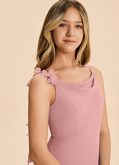 Azazie Gumdrop Junior Dusty Rose Empire Pleated Chiffon Dress image7
