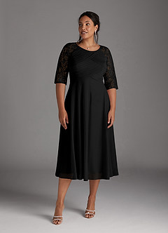 Azazie Gracelyn vestidos de madre de la novia Vestido de Negro de Encaje de Corte En A image10