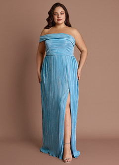 Robe Longue Bleu Poussiéreux Isolde image10