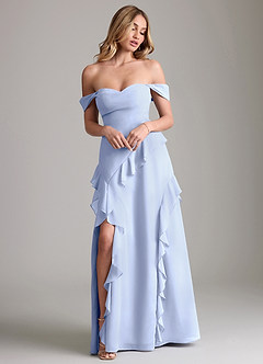 Azazie Sloane Bridesmaid Dresses Ice A-Line Sweetheart Neckline Chiffon Dress image4