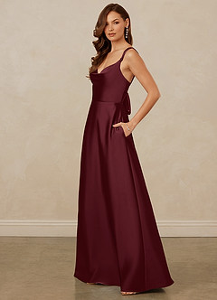 Christian Siriano Bridal for Azazie 1001 Brautjungfernkleider A-Linie Herzausschnitt Stretch-Satin Kleid Cabernetrot image4
