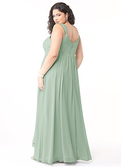 Azazie Cleobella Brautjungfernkleider A-Linie Herzchen Spitze Chiffon Kleid Agave image11