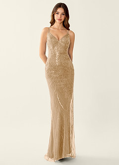 Magnolia Champagne Mermaid Sequined embroidery Prom Dress image3