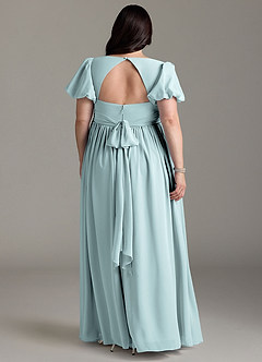 Azazie Madisynn Maternity Bridesmaid Dresses Bow Chiffon Floor-Length Dress image6
