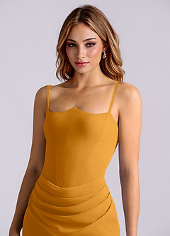 Azazie Debby Bridesmaid Dresses Butterscotch Mermaid Strapless Chiffon Dress image6