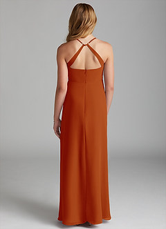 Azazie Davis Junior Paprika A-Line Chiffon Dress image5