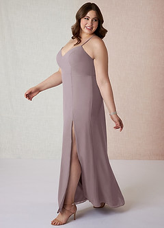 Azazie Manila Final Sale Dusk Sheath V-Neck Chiffon Dress image9