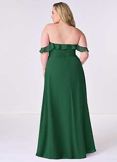 Barbie ♥ Azazie Final Sale Dark Green A-Line Off the Shoulder Chiffon Convertible Dress image8