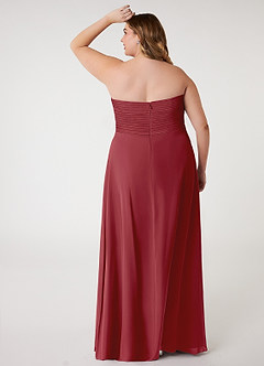 Azazie Arabella Allure Bridesmaid Dresses Pomegranate A-Line Sweetheart Neckline Chiffon Convertible Dress image9