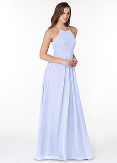 Azazie Ginger Bridesmaid Dresses Lavender A-Line Halter Pleated Chiffon Dress image1