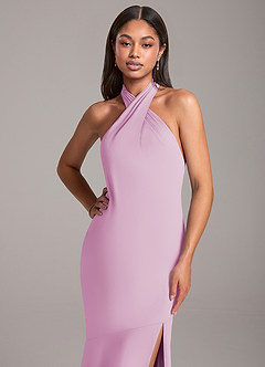 Azazie Lorena Abiti da Damigella Abito Sirena in Chiffon Plissettato Rosa Confetto image2