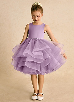 Azazie Tinie Blumenmädchenkleider Ballkleid Schleifen Tüll Kleid Blauregen image5