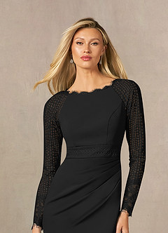 Azazie Peggy Kleider für die Brautmutter Etui Spitze Kleid Schwarz image5