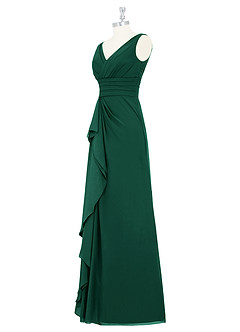 Azazie Julianna Bridesmaid Dresses Emerald A-Line Chiffon Dress image8