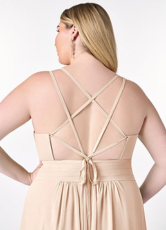 Azazie Farren Bridesmaid Dresses White Alabaster A-Line Pleated Chiffon Convertible Dress image15