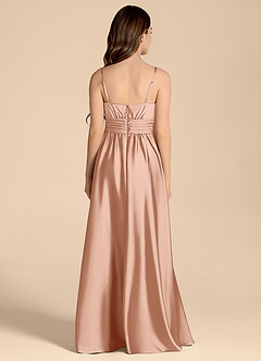 Azazie Catalina Junior Rose Gold A-Line Sweetheart Neckline Stretch Satin Dress image2