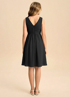 Azazie Skyla Junior A-Line Plisseret Chiffon Mini Junior brudepige Kjole image2