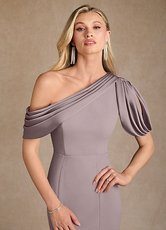 Azazie Paris Mother of the Bride Dresses Vintage Mauve Mermaid Pleated Stretch Crepe Dress image7