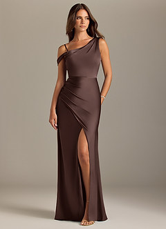 Azazie Madelyn Bridesmaid Dresses Ganache Mermaid One Shoulder Stretch Satin Convertible Dress image8