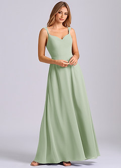 Azazie Beatrice Bridesmaid Dresses Dusty Sage A-Line Sweetheart Neckline Chiffon Dress image4