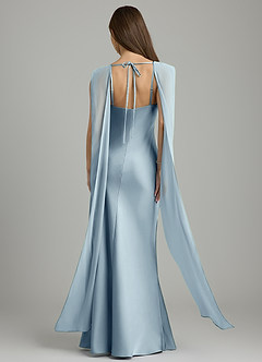 Azazie Kelsey Kleider zum Anprobieren zu Hause Meerjungfrau-Linie Stretch-Satin Kleid Staubblau image2