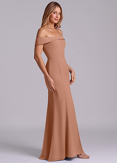 Azazie Luciana Bridesmaid Dresses Bronzer Sheath Off the Shoulder Chiffon Convertible Dress image5