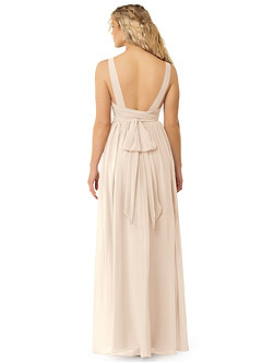Azazie Kora Bridesmaid Dresses White Alabaster A-Line Pleated Chiffon Dress image6