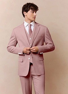 front James Dusty Rose Structured Stretch 3-piece suit