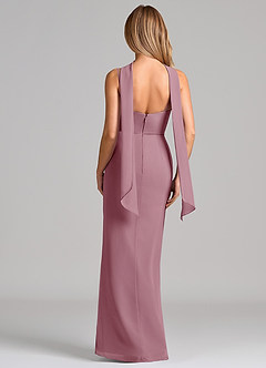 Azazie Calandra Bridesmaid Dresses Vintage Mauve Sheath Pleated Chiffon Dress image2
